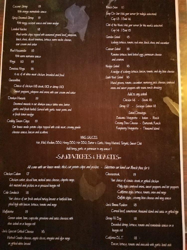 Cuz-N-Joe's Menu image 1